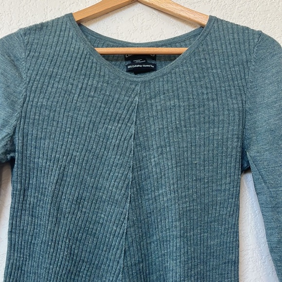 Cynthia Rowley Sweater Tunic Merino Wool Blue Green size Large - Picture 3 of 9